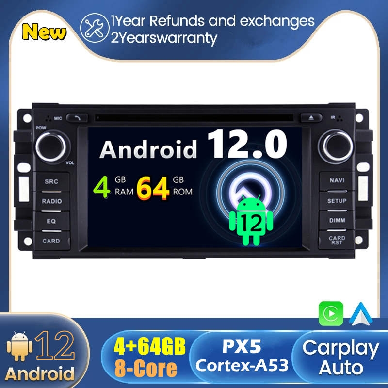 Dodge Ram Android 12.0 Autoradio GPS Navigationsysteme mit Touchscreen -  Android 12 Autoradio DVD Player GPS Navigation Speziell für Dodge Ram  1500/2500/3500 (2007-2012)