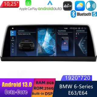 Android 14 Autoradio Multimedia GPS Navigation Upgrade für BMW E63/E64 (2004-2010)-1