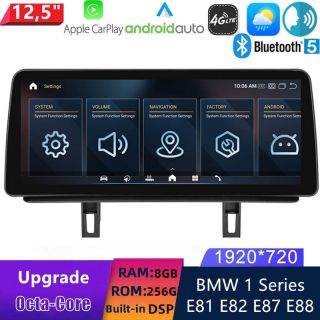 BMW E81 (2005-2012) Android 14.0 Radio mit Navi GPS Upgrade CarPlay Android Auto DAB+ 12,5 Zoll Display-1