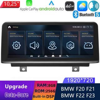 BMW 1er F20/F21 (2011-2016) Android Autoradio Upgrade mit 10,25 Zoll Display