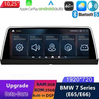 BMW E65/E66 (2001-2008) Android 14.0 Autoradio mit Navi Professional Nachrüsten CarPlay Android Auto DAB+ 10,25 Zoll Display-1