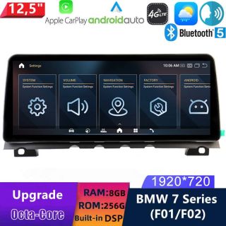 BMW F01/F02 (2009-2015) Android 14.0 Autoradio mit Navi GPS Upgrade CarPlay Android Auto DAB+ 12,5 Zoll Display-1