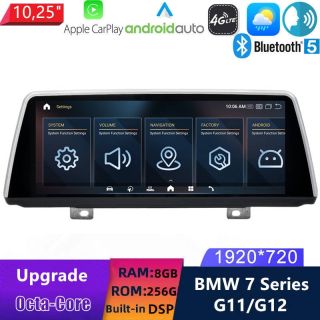 BMW 7er G11/G12 (2016-2021) Android 14.0 Autoradio mit Navi Professional Nachrüsten CarPlay Android Auto DAB+ 10,25 Zoll Display-1