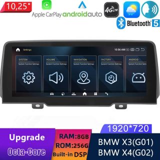 BMW X4 G02 (2018-2022) Android 14.0 Autoradio mit Navi Professional Nachrüsten CarPlay Android Auto DAB+ 10,25" Display-1