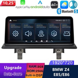 BMW Z4 E86 (2006-2008) Android 14.0 Autoradio mit Navi Professional Nachrüsten CarPlay Android Auto DAB+ 10,25 Zoll Display-1