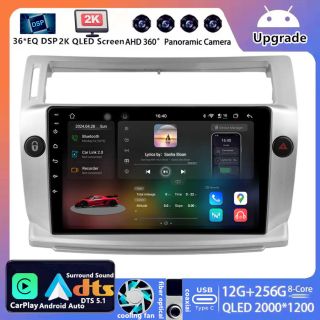 Für Citroen C4/C4 Coupé (2004–2010): 9 Zoll 2K QLED Android Radio mit DAB+ & CarPlay