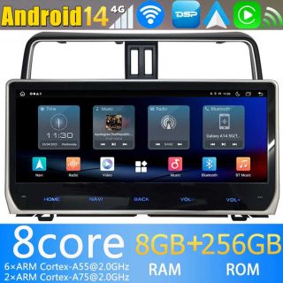 12,3" Android 14 Autoradio GPS Navi DVD Player Kopfeinheit für Toyota Land Cruiser Prado J150 (Ab 2017)-1
