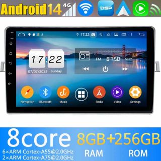 10" Android 14 Autoradio GPS Navi DVD Player Kopfeinheit für Toyota Verso (Ab 2009)-1