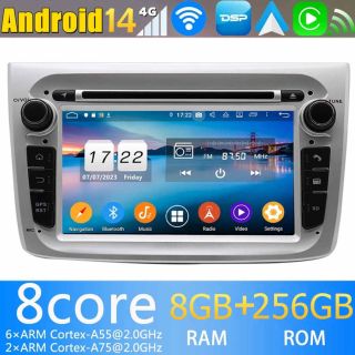 7" Android 14 Autoradio GPS Navi DVD Player Kopfeinheit für Alfa Romeo Mito (2008-2019)-1