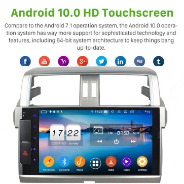 10" Android 10.0 Autoradio DVD Player GPS Navigation für Toyota Land Cruiser Prado J150 (2014-2017)-1