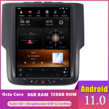 10,4" Tesla-Stil Android 11 Autoradio DVD Player GPS Navigation für Dodge RAM 1500 (2013-2018)-1