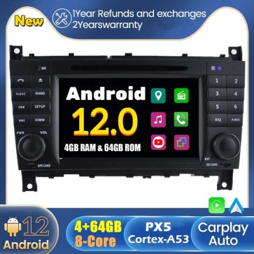 Android 12 Autoradio DVD Player GPS Navigation Speziell für Mercedes C-Klasse‎ W203 (2004-2007)-1