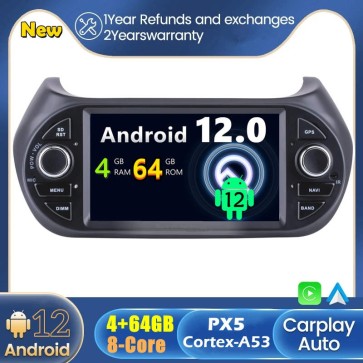 Android 12 Autoradio DVD Player GPS Navigation Speziell für Fiat Fiorino (Ab 2007)-1