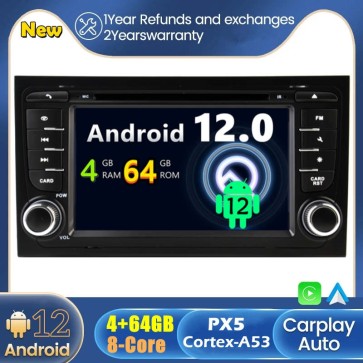 Android 12 Autoradio DVD Player GPS Navigation Speziell für Audi A4 S4 RS4 (2002-2008)-1