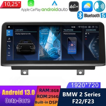 10,25" Android 13.0 Autoradio DVD Player GPS Navigation Stereo für BMW 2er F22/F23 (2014-2016)-1