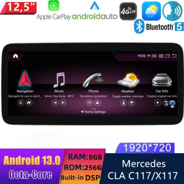 12,5" Android 13 Autoradio DVD Player GPS Navigation Stereo für Mercedes CLA C117 (2016-2019)-1