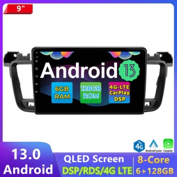 9" Android 13.0 Autoradio DVD Player GPS Navigation Stereo für Peugeot 508 (2011-2018)-1