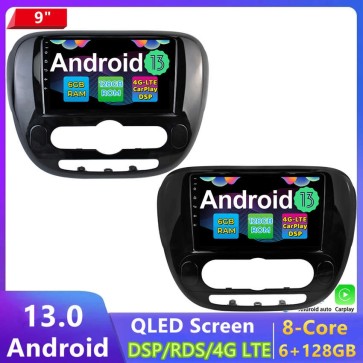 9" Android 13.0 Autoradio DVD Player GPS Navigation Stereo für Kia Soul 2 PS (Ab 2013)-1