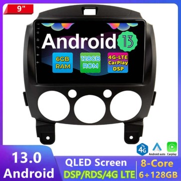 9" Android 13.0 Autoradio DVD Player GPS Navigation Stereo für Mazda 2 (2007-2014)-1