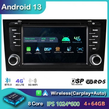 7" Android 13 Autoradio DVD Player GPS Navigation Stereo für Audi A6/S6/RS6 (1997-2007)-1