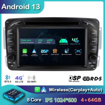 7" Android 13 Autoradio DVD Player GPS Navigation Stereo für Mercedes E-Klasse‎ W210 (1998-2003)-1