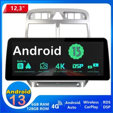 12,3" Android 13.0 Autoradio Multimedia Player GPS Navigationssystem Car Stereo für Peugeot 307 (2002-2013)-1