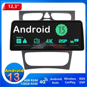 12,3" Android 13 Autoradio Multimedia Player GPS Navigationssystem Car Stereo für Mercedes E-Klasse‎ W210 (Ab 1998)-1