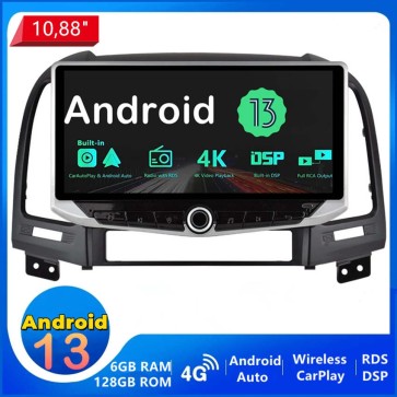 10,88" Android 13 Autoradio Multimedia Player GPS Navigationssystem Car Stereo für Hyundai Santa Fe (Ab 2006)-1