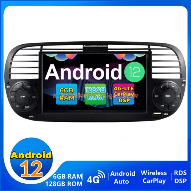 7'' Android 12 Car Radio Player For FIAT 500 Abarth 2007-2015 Multimedia  GPS Navigation autoradio Support Carplay RDS DAB - AliExpress