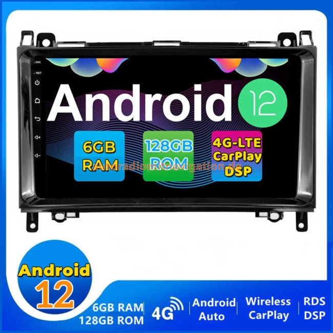 Mercedes W169 Android 12 Autoradio GPS Navigationsysteme mit Octa-Core  6GB+128GB Touchscreen - 9 Android 12.0 Autoradio DVD Player GPS Navigation  Stereo für Mercedes A-Klasse W169 (Ab 2004)