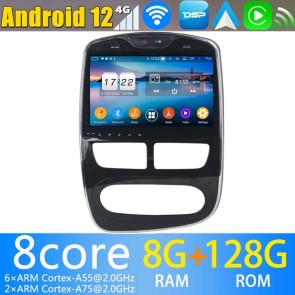 Renault Clio Android 12 Autoradio GPS Navigationsysteme mit 8-Core 8GB+128GB Touchscreen Parrot Bluetooth Lenkradfernbedienung Mikrofon DAB USB WiFi 4G-LTE DSP CarPlay - 10