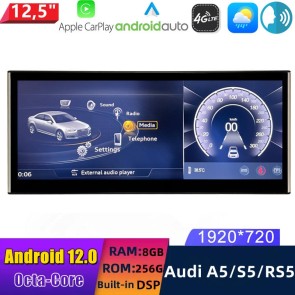 12,5" Android 12.0 Autoradio DVD Player GPS Navigation Stereo für Audi S5 RS5 B8 8T (2007-2017)-1
