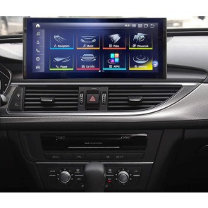 Audi A6 Android 12.0 Autoradio GPS Navigationsysteme mit 8-Core 8GB+256GB Touchscreen Bluetooth Lenkradfernbedienung DAB USB DSP SWC 4G-LTE WLAN CarPlay - 12,5
