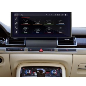 Audi A8 Android 13.0 Autoradio GPS Navigationsysteme mit 8GB+128GB Bluetooth Freisprecheinrichtung DAB+ DSP WiFi 4G Wireless CarPlay - 12,35