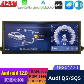 12,5" Android 12.0 Autoradio DVD Player GPS Navigation Stereo für Audi Q5 80A (2017-2021)-1