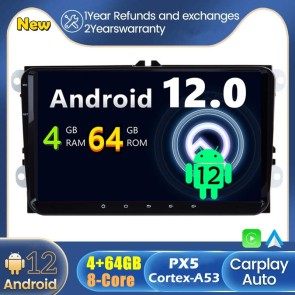 Škoda Rapid Android 12.0 Autoradio GPS Navigationsysteme mit Touchscreen Bluetooth Freisprecheinrichtung Mikrofon SWC DAB CD SD USB WiFi TV OBD2 Carplay Android Auto - Android 12 Autoradio DVD Player GPS Navigation Speziell für Škoda Rapid (2012-2018)