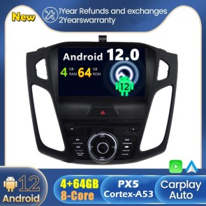 Ford Focus 3 Android 12.0 Autoradio GPS Navigationsysteme mit Touchscreen Bluetooth Freisprecheinrichtung Mikrofon SWC DAB CD SD USB WiFi TV OBD2 Carplay Android Auto - Android 12 Autoradio DVD Player GPS Navigation Speziell für Ford Focus MK3 (2011-2018)