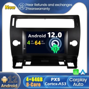 Citroën C4 Android 12.0 Autoradio GPS Navigationsysteme mit Touchscreen Bluetooth Freisprecheinrichtung Mikrofon SWC DAB CD SD USB WiFi TV OBD2 Carplay Android Auto - Android 12 Autoradio DVD Player GPS Navigation Speziell für Citroën C4 (2004-2011)