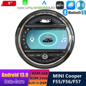 9" Android 13 Autoradio DVD Player GPS Navigation Stereo für Mini Hatch F55 F56 F57 (2013-2017)-1