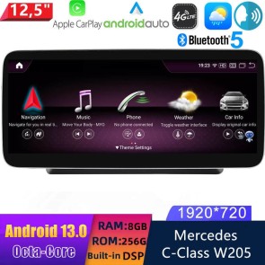 12,5" Android 13 Autoradio DVD Player GPS Navigation Stereo für Mercedes C-Klasse‎ W205 (2019-2022)-1