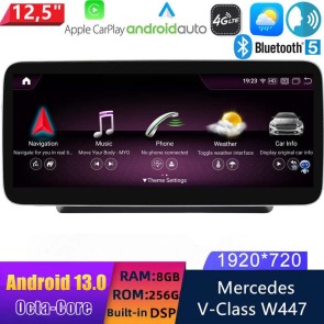 12,5" Android 13 Autoradio DVD Player GPS Navigation Stereo für Mercedes V-Klasse‎ W447 (2014-2019)-1