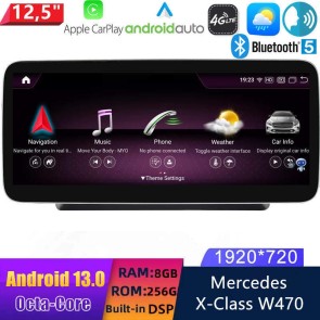 12,5" Android 13 Autoradio DVD Player GPS Navigation Stereo für Mercedes X-Klasse W470 (2017-2020)-1