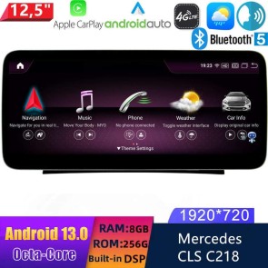 12,5" Android 13 Autoradio DVD Player GPS Navigation Stereo für Mercedes CLS C218 (2011-2018)-1