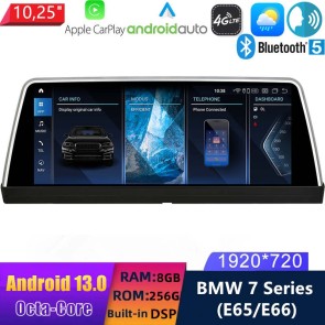10,25" Android 13.0 Autoradio DVD Player GPS Navigation Stereo für BMW 7er E65/E66 (2001-2008)-1