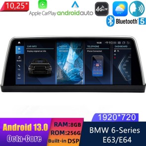 10,25" Android 13.0 Autoradio DVD Player GPS Navigation Stereo für BMW 6er E63/E64 (2004-2010)-1