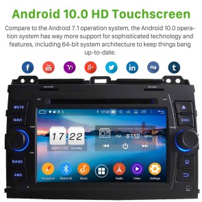 7" Android 10.0 Autoradio DVD Player GPS Navigation für Toyota Land Cruiser Prado J120 (2002-2009)-1