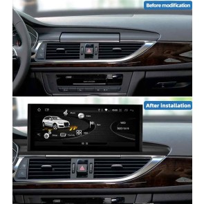 Audi A6 Android 14.0 Autoradio GPS Navigation mit 8GB+128GB Bluetooth Freisprecheinrichtung DAB DSP WiFi 4G CarPlay Android Auto - 12,3