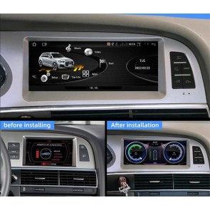Audi A6 Android 14.0 Autoradio GPS Navigation mit 8GB+128GB Bluetooth Freisprecheinrichtung DAB DSP WiFi 4G CarPlay Android Auto - 8,8