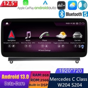 12,5" Android 13 Autoradio DVD Player GPS Navigation Stereo für Mercedes C-Klasse W204 (2007-2011)-1