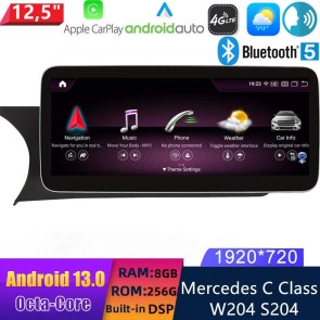 12,5" Android 13 Autoradio DVD Player GPS Navigation Stereo für Mercedes C-Klasse W204 (2011-2014)-1
